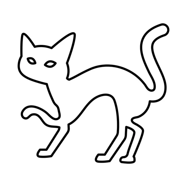 Halloween macska fekete degradens stílus ikon — Stock Vector