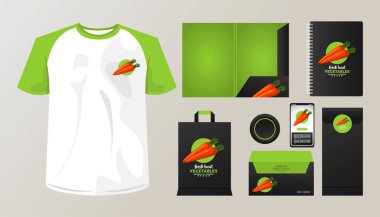 Bir demet havuç sebzesi markalaştırma elementleri.