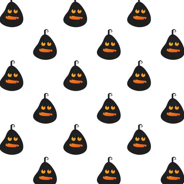 Citrouilles halloween visages lanternes modèle — Image vectorielle