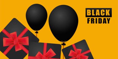 Kara Cuma bayrağı, hediyeler ve balonlarla helyum