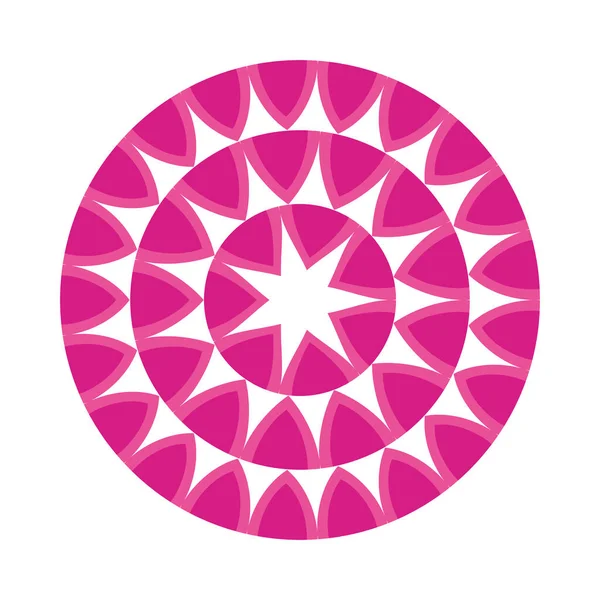Navratri mandala met roze kleur decoratie hindoe pictogram — Stockvector