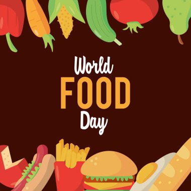 Yemek günü posteri ve yemek çerçevesi.