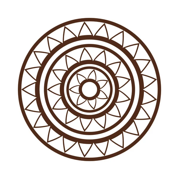 Navratri mandala con color marrón en la decoración de fondo blanco hindú — Archivo Imágenes Vectoriales