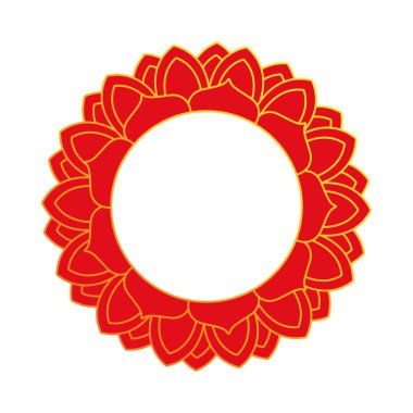 Navratri mandala ile kırmızı renkli Hindu simgesi