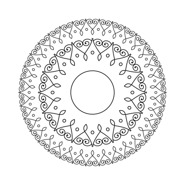 Mandala navratri avec décoration couleur monochrome icône hindou — Image vectorielle