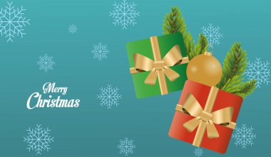 Mutlu noel kartları Hediye ve altın balo