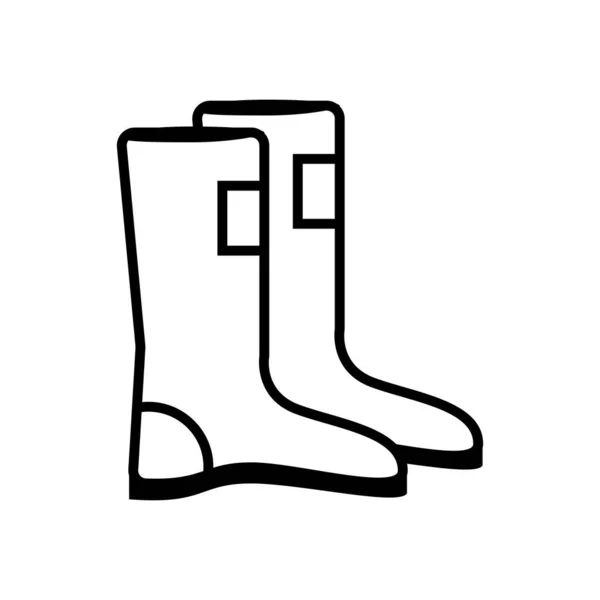 园艺靴工具线样式图标 — 图库矢量图片