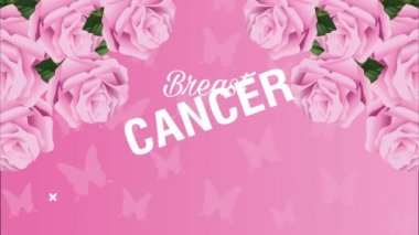 Göğüs kanseri farkındalığı ayı pembe güllerle yazılmış.