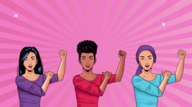 güçlü kızlar sanat stili animasyon karakteri