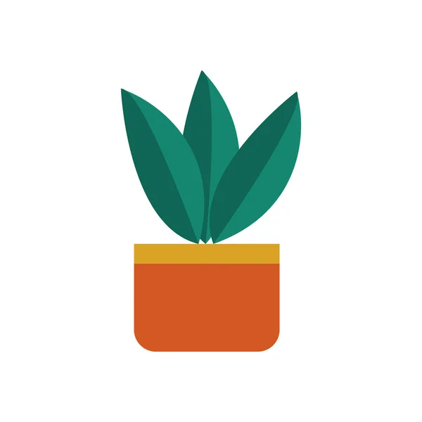 Planta de sala em vaso quadrado ícone de estilo plano — Vetor de Stock