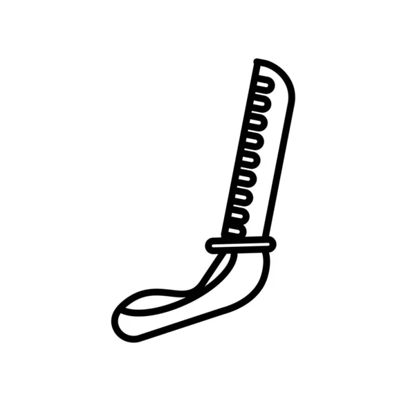 Faucille outil de jardinage ligne style icône — Image vectorielle