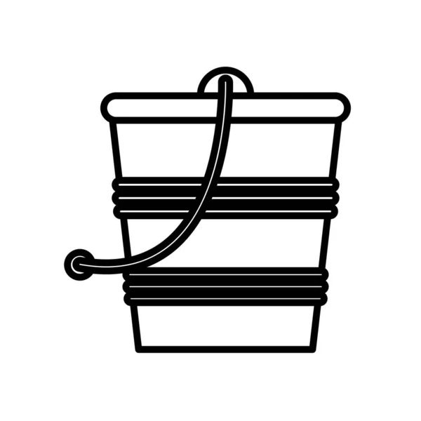 Balde de jardinagem com ícone de estilo de linha de areia — Vetor de Stock