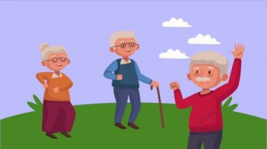 Kamptaki yaşlı insanlar aktivite karakterleri