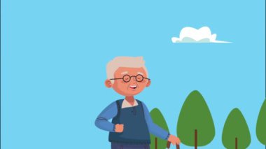 Kamptaki sevimli yaşlı adam çizgi film karakteri.