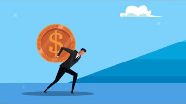 Zarif başarılı iş adamı madeni para kaldırıyor