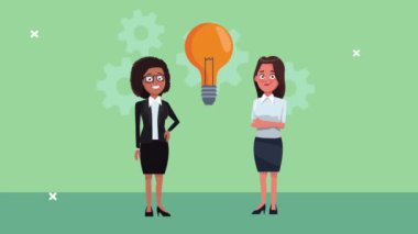 Ampul ve dişlilerle başarılı iş kadınları