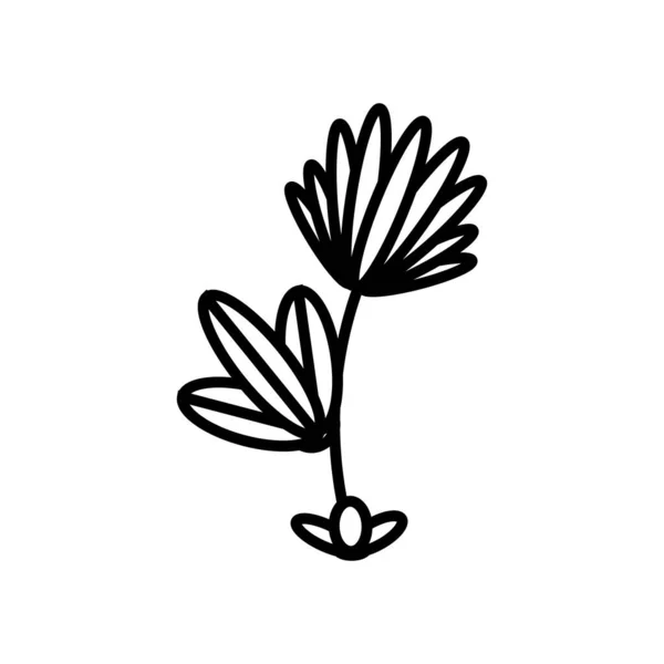 Fleur croissance plante ligne style icône — Image vectorielle