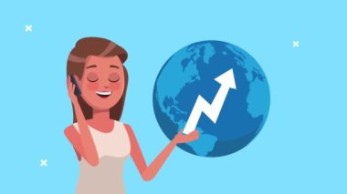 Oklu başarılı ve dünya gezegenli zarif bir iş kadını.