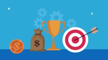 finans sektörü simgeleri canlandırması