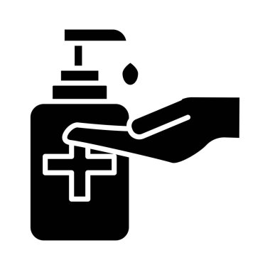 El ve anti bakteriyel sabun şişesi silueti.