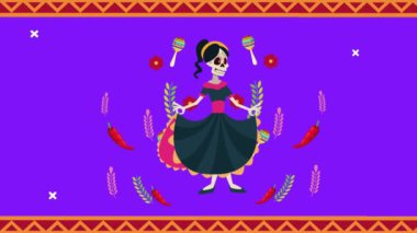 Çerçevede kadın kafatasıyla kutlanıyor.