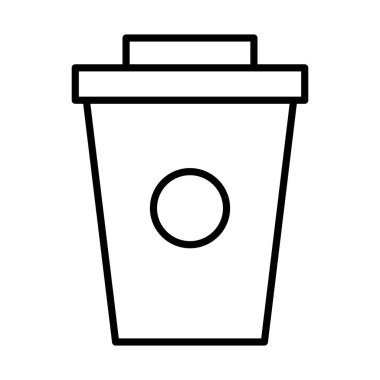 kahve plastik kap çizgisi biçimi simgesi