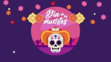 Meksika şapkası takmış kafatası ile kutluyoruz.