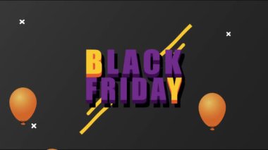 Kara Cuma harfleri balonlarla helyum animasyonu