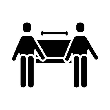 Sosyal uzaklık siluet biçimi simgesi