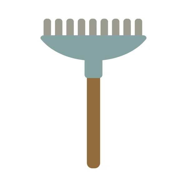 Rake ferramenta de jardinagem ícone de estilo plano — Vetor de Stock