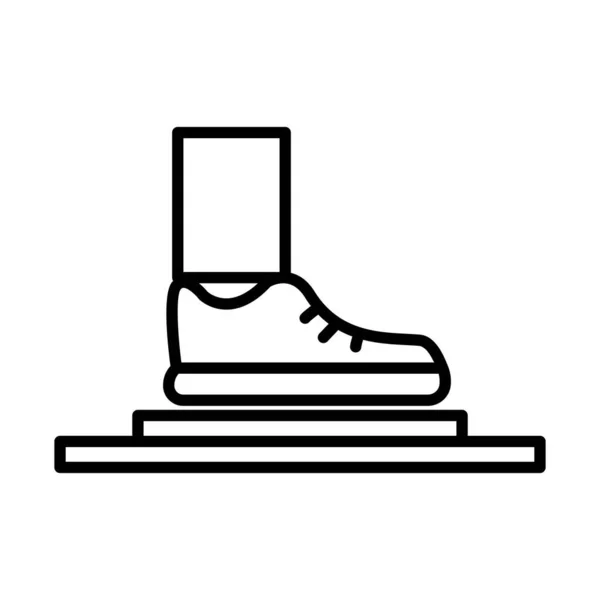 Disinfettato l'icona della linea scarpe stile — Vettoriale Stock
