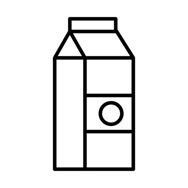 Ikona balicího řádku krabice mléka — Stockový vektor