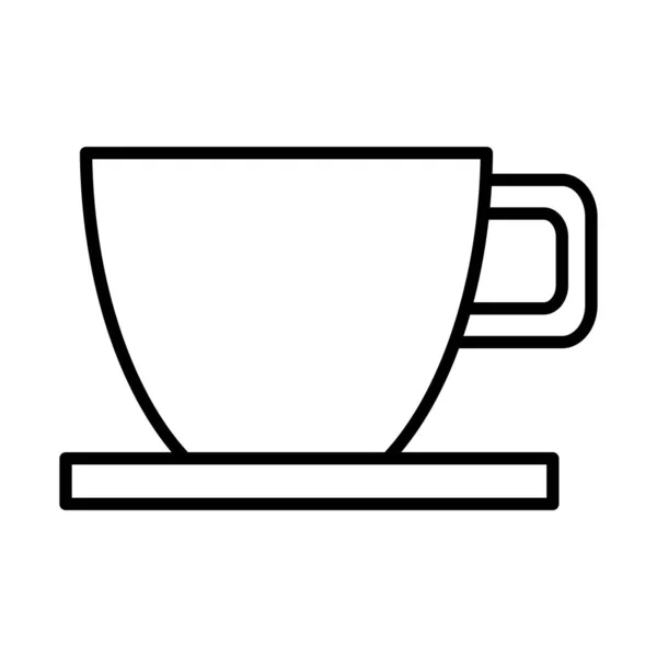 Café copo de cerâmica bebida ícone estilo linha — Vetor de Stock