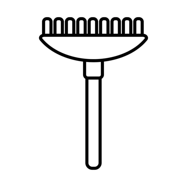 Râteau outil de jardinage ligne style icône — Image vectorielle