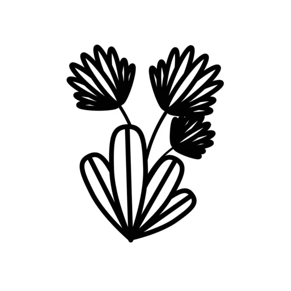 Flower growth plant line style icon — Stock Vector