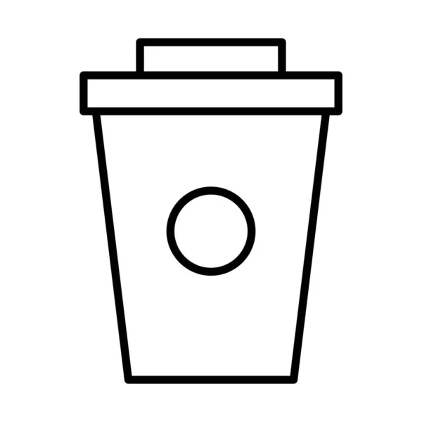 Café plástico recipiente ícone estilo linha — Vetor de Stock