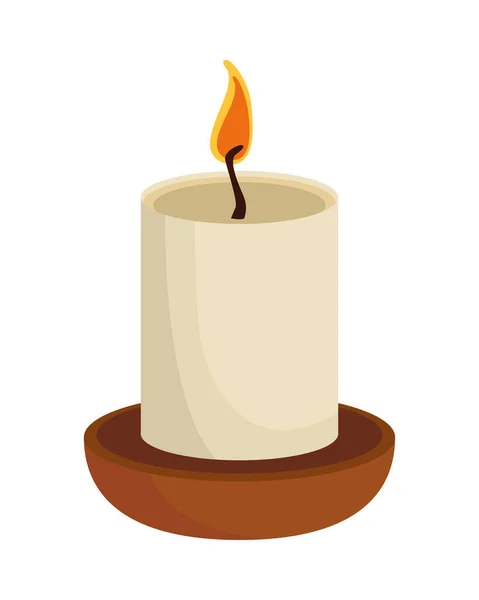 Svíčka oheň plamen plochý styl — Stockový vektor