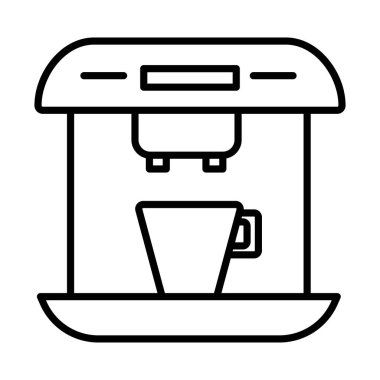 Kahve dükkanı makine aygıtı çizgisi simgesi yaptı