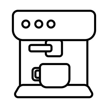 Kahve dükkanı makine aygıtı çizgisi simgesi yaptı
