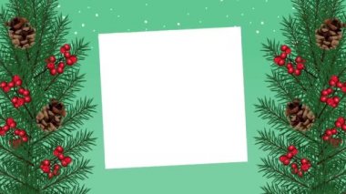 Yapraklar ve çiçek süslemeleriyle mutlu noeller