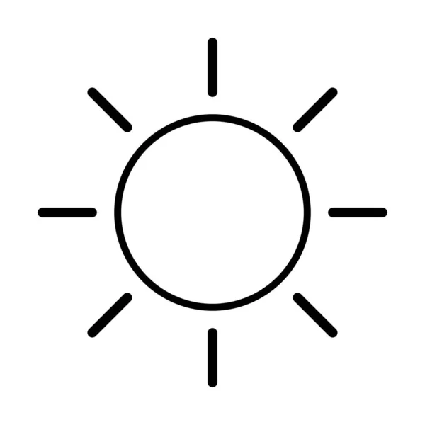 Sonne Sommer Linie Stil-Symbol — Stockvektor