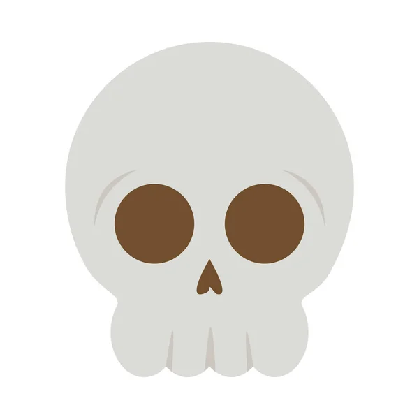 Halloween cabeza cráneo aislado icono — Vector de stock