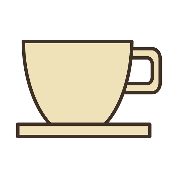 Café copo de cerâmica bebida ícone estilo preenchimento — Vetor de Stock