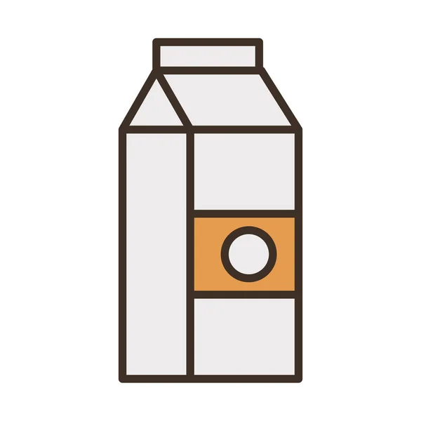Caja de leche embalaje estilo de relleno icono — Vector de stock