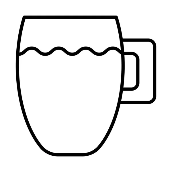 Kaffee Keramik Becher Drink Linie Stil-Ikone — Stockvektor