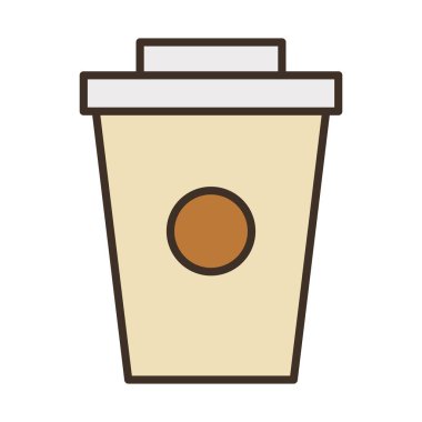 kahve plastik kabı doldurma biçimi simgesi