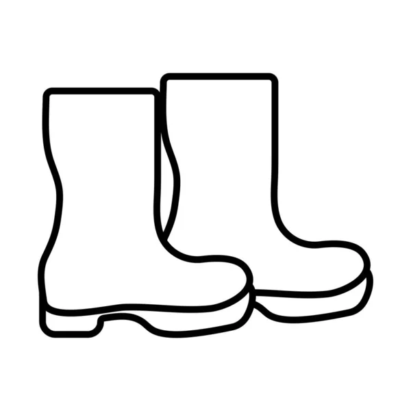 Jardinería botas herramienta línea estilo icono — Vector de stock