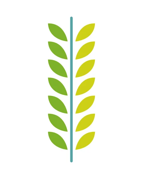 Rama con hojas icono de la naturaleza — Vector de stock