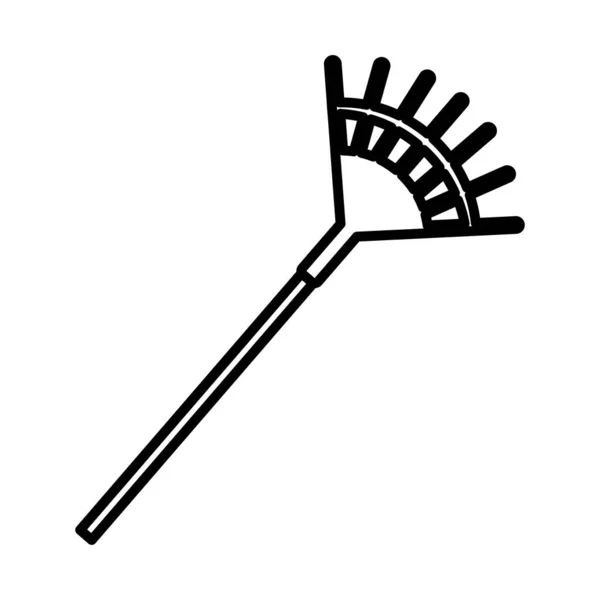 Rake jardinería icono de estilo de línea de herramientas — Vector de stock