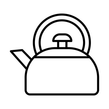 Kahve ısıtıcısı çatal bıçak çizgisi simgesi